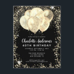 Cartão Postal Aniversário do Balão de Glam Dourado Negro Moderno<br><div class="desc">Convocação de aniversário para o Elegente Elegante do Balão de Balão Negro Dourado Glam Moderno</div>