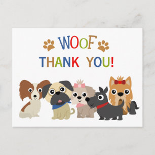 Cartão Postal Aniversário do Cachorro da Trilha Obrigado Cartão-