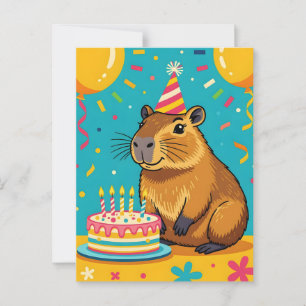 Cartão Postal Aniversário do Capybara
