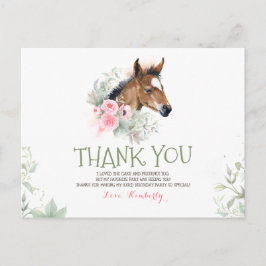 Cartão Postal Aniversário do Cavalo Pequeno Obrigado