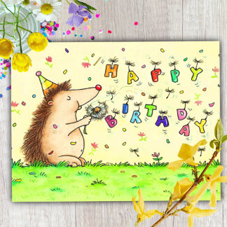 Cartão Postal Aniversário do Dente-de-Leão
