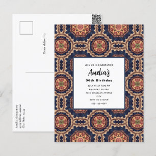 Cartão Postal Aniversário do Design Decorativo das Formas das Fl