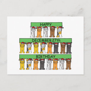 Cartão Postal Aniversário do dia 27 de dezembro.