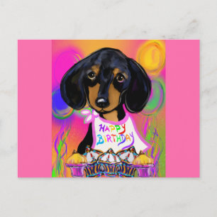 Cartão Postal Aniversário do Doxie