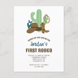 Cartão Postal Aniversário do Primeiro Rodeio Cowboy Ocidental Fo