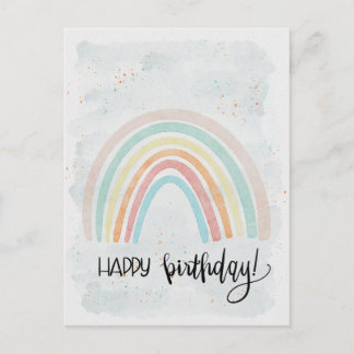 Cartão Postal Aniversário do Rainbow Modern