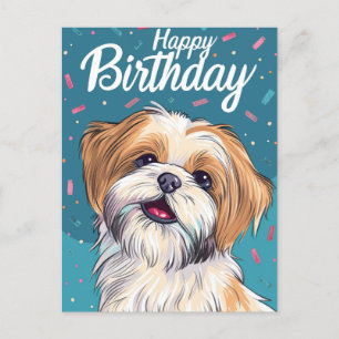 Cartão Postal Aniversário do Shi Tzu