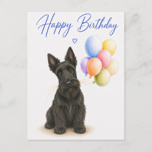 Cartão Postal Aniversário do Terrier Escocês