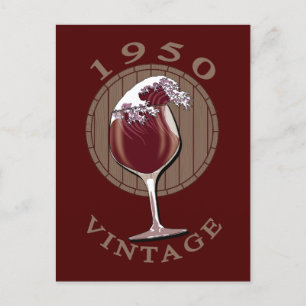 Cartão Postal Aniversário do Vinho - 1950 Vintage