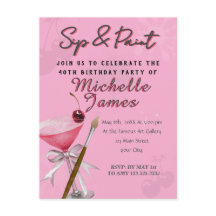 Aniversário do Watercolor Sip & Paint Art