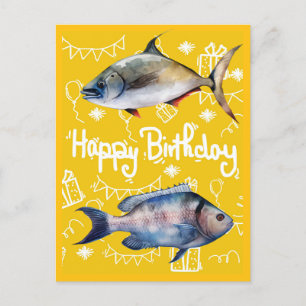 Cartão Postal Aniversário dos amantes da pesca 