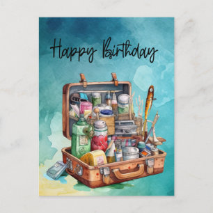 Cartão Postal Aniversário dos amantes da pesca 
