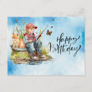Cartão Postal Aniversário dos amantes da pesca 