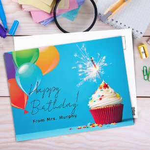 Cartão Postal Aniversário dos Filhos do Professor