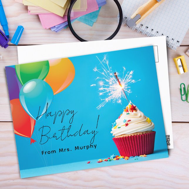 Cartão Postal Aniversário dos Filhos do Professor (Criador carregado)