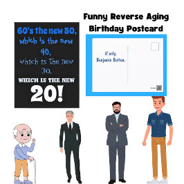 Cartão Postal aniversário engraçado do benjamin button com envel