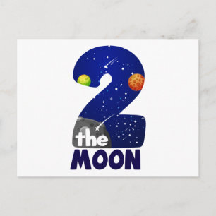 CARTÃO POSTAL ANIVERSÁRIO ESPACIAL DE 2 ANOS DA CRIANÇA TWO THE