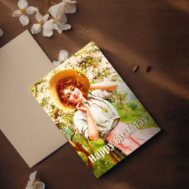 Cartão Postal Aniversário Floral Vintage Primavera Emile Vernon