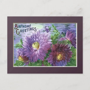 Cartão Postal ANIVERSÁRIO GREETING FLOWERS by SHARON SHARPE