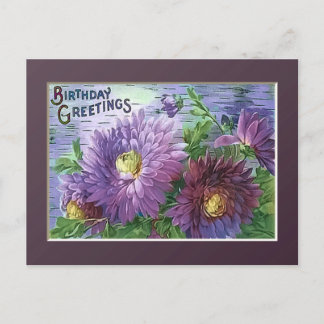 Cartão Postal ANIVERSÁRIO GREETING FLOWERS by SHARON SHARPE