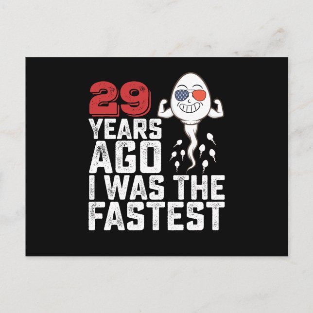 Cartão Postal Aniversário Há 29 Anos Eu Era O Mais Rápido (Frente)