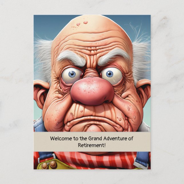 Cartão Postal Aniversário marco de humor de aposentadoria (Frente)