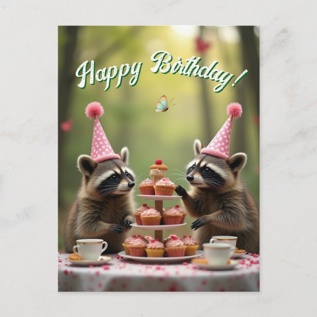 Cartão Postal Aniversário mascarado e feliz! (Frente)