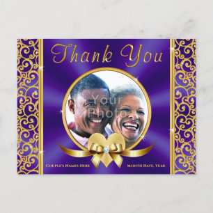 Cartão Postal Aniversário OU Foto De Casamento Obrigado PostCar