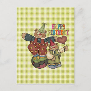 Cartão Postal Aniversário Palhaços