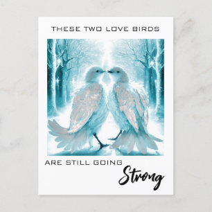 Cartão Postal *~* Aniversário Pássaros do Amor AP54 Art Winter