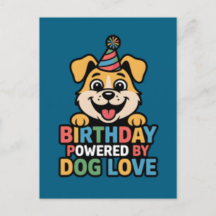 Cartão Postal Aniversário Poderoso pelo Amor Canino Design