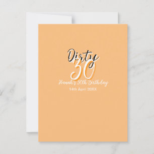 Cartão Postal Aniversário retrô simples laranja branco sujo trin