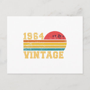 Cartão Postal Aniversário Retro Vintage Pôr do Sol 1964