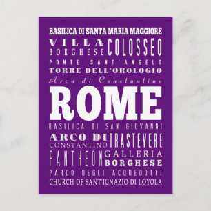 Cartão Postal Aniversário único Roma, Itália presente