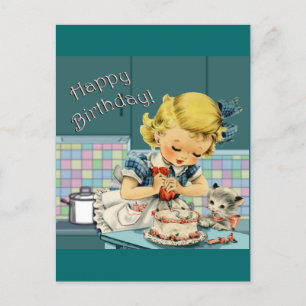 Cartão Postal Aniversário Vintage
