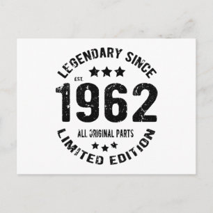 Cartão Postal Aniversário Vintage 1962