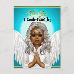 Cartão Postal Anjo Afro-Americano em Oração