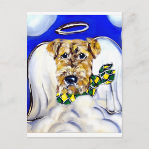 Cartão Postal Anjo Airedale Terrier