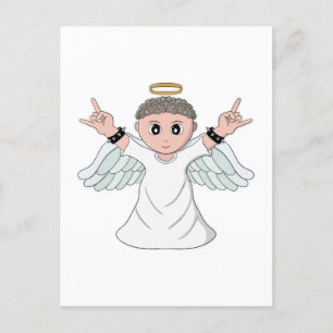 Cartão Postal Anjo Amorador de Música Pesada