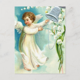 Cartão Postal Anjo Bebê Com Bela Azul