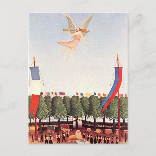 Cartão Postal Anjo, belas artes de Henri Rousseau (Frente)