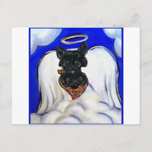 Cartão Postal Anjo Black Scottish Terrier