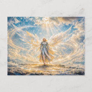 Cartão Postal Anjo da Fantasia Dinâmica em Luz Atmosférica Radia
