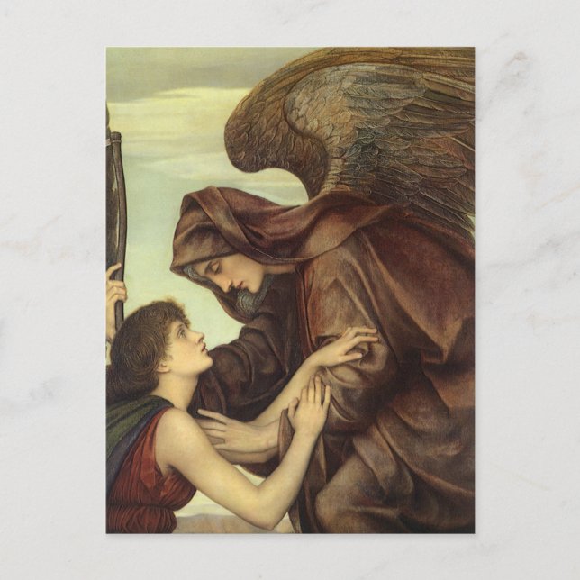 Cartão Postal Anjo da Morte por Evelyn De Morgan (Frente)
