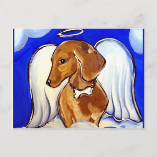 Cartão Postal anjo dachshund