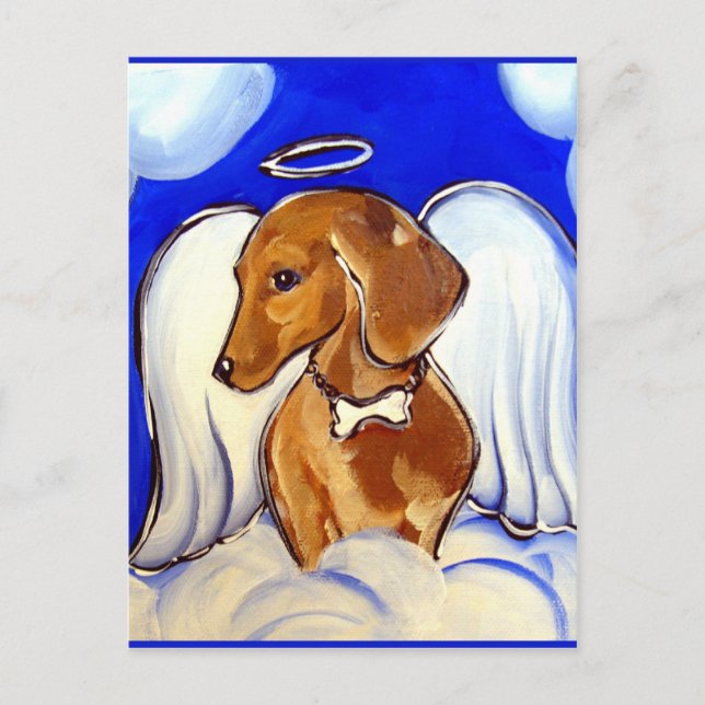 Cartão Postal Anjo Dachshund (Frente)