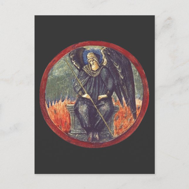 Cartão Postal Anjo de Cherubim preto (Frente)
