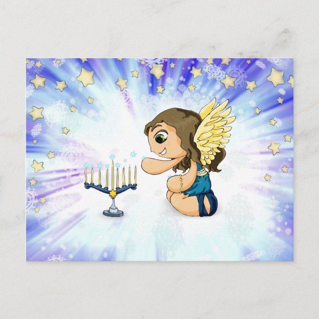 Cartão Postal Anjo de Menorah (Frente)