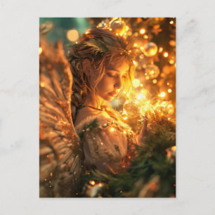 Cartão Postal Anjo de Natal Alegria Celestial