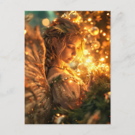 Cartão Postal Anjo de Natal Alegria Celestial